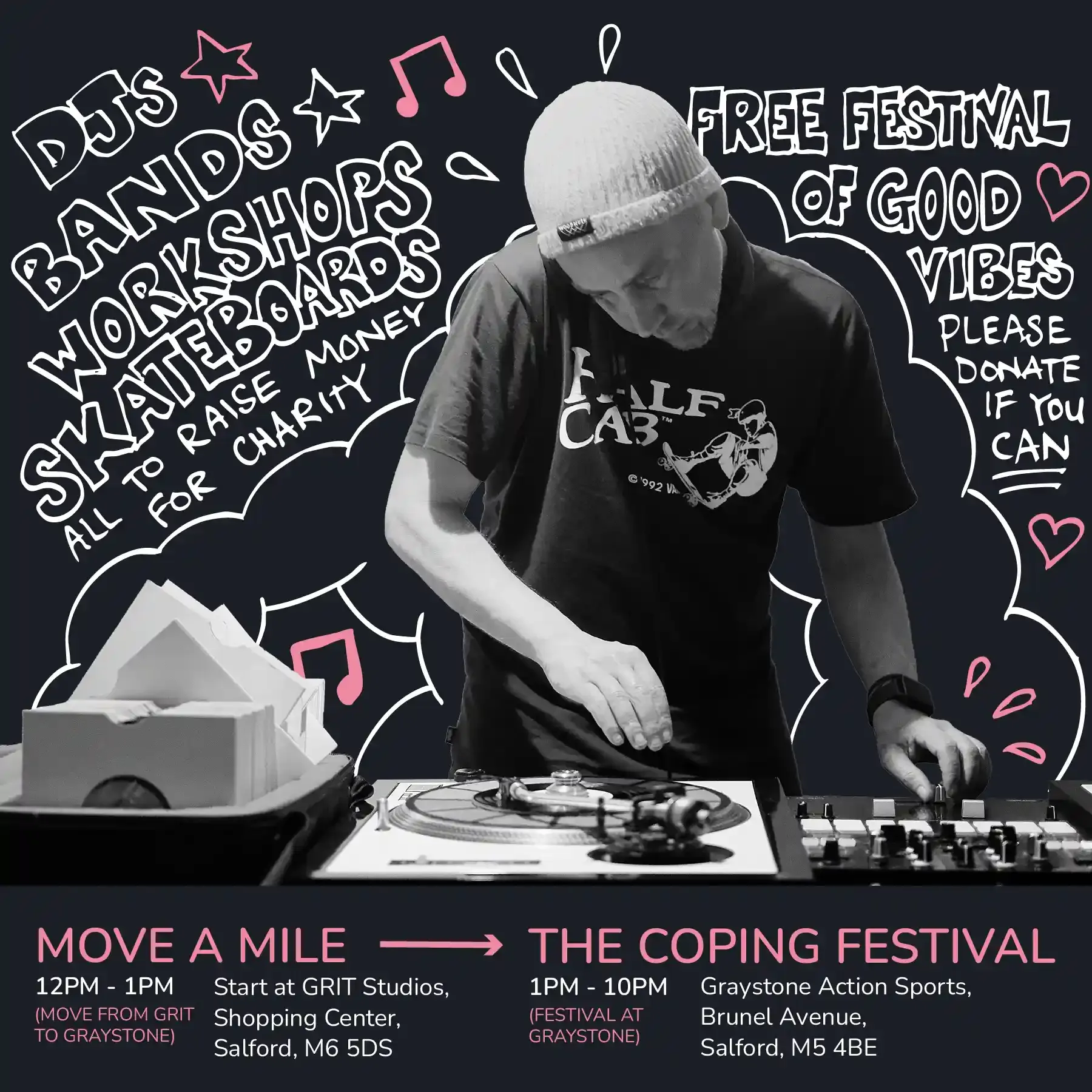 DJ Woody scratching a record